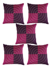 Polyester Geometric Design Cushion Covers 16x16 Inches, Set of 5 - Purple