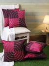 Polyester Geometric Design Cushion Covers 16x16 Inches, Set of 5 - Purple