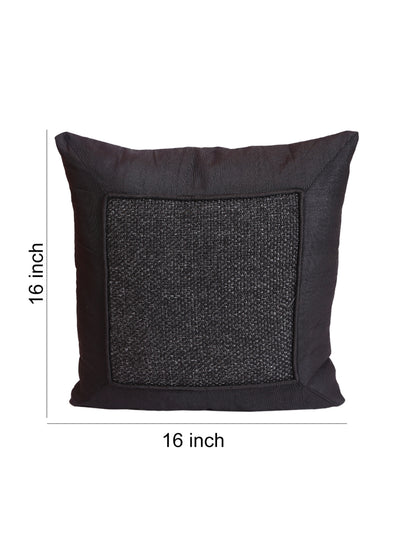Black Set of 5 Polyester 16 Inch x 16 Inch Cushion Covers