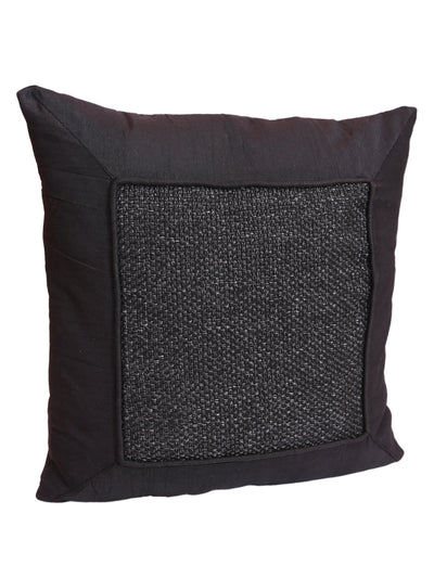 Black Set of 5 Polyester 16 Inch x 16 Inch Cushion Covers