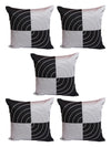 Silver & Black Set of 5 Cushion Covers