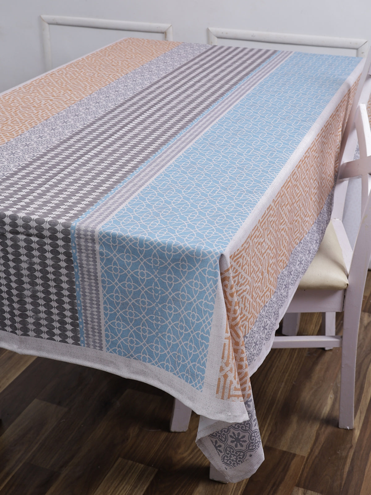 Polyester Geometric Printed Dining Table Cover Cloth 60x90 Inch - Multicolor