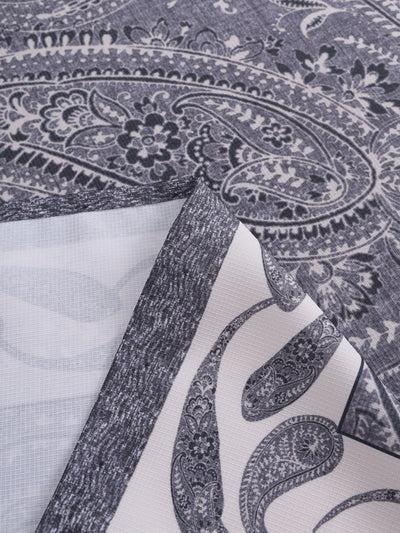 Polyester Paisley Printed Dining Table Cover Cloth 60x90 Inch - Grey
