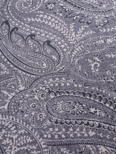 Polyester Paisley Printed Dining Table Cover Cloth 60x90 Inch - Grey