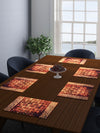 Brown & Yellow Set of 6 Ethnic Motifs Table Place Mats