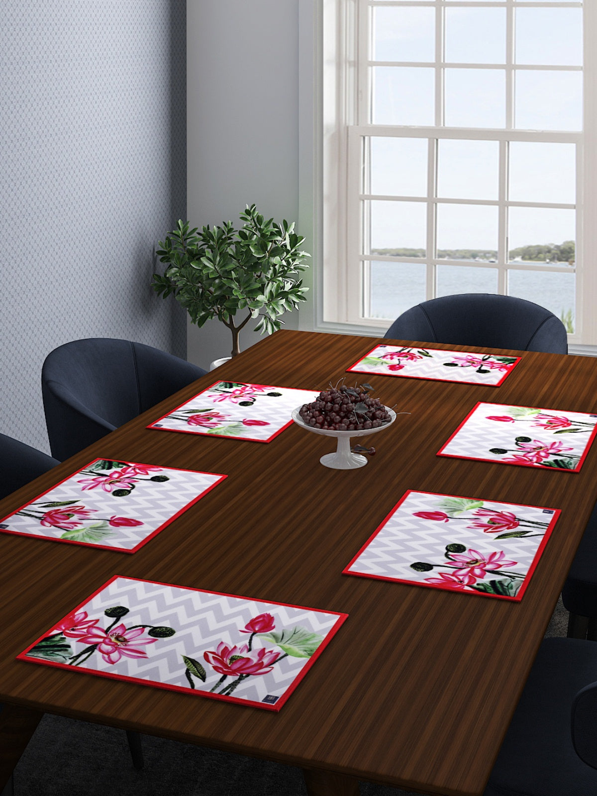 Multicolor Set of 6 Floral Table Place Mats