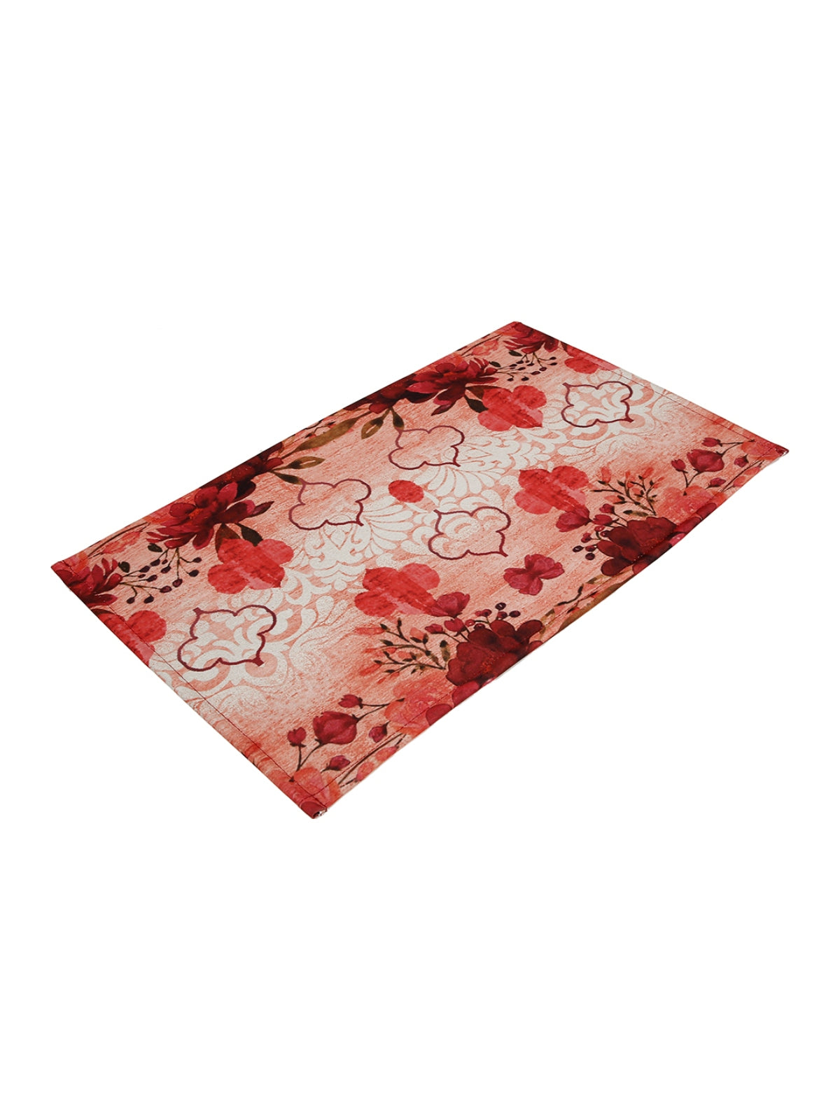 Maroon & Cream Floral Printed Placemat/Table Mat Pack of 6