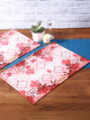 Maroon & Cream Floral Printed Placemat/Table Mat Pack of 6