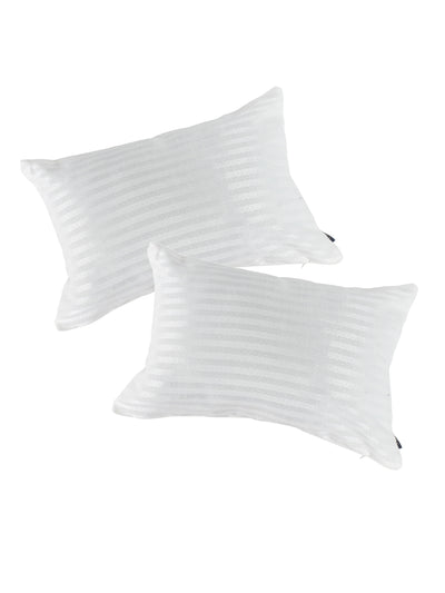 White Set of 2 Polycotton 12 Inch x 18 Inch Cushion Covers