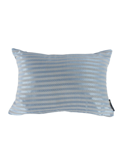 Soft Polycotton Striped Cushion Covers 12 Inch x 18 Inch, Set of 2 - Blue