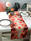 Maroon & Cream Polyester Table Runner