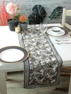 Off White & Grey Polyester Table Runner