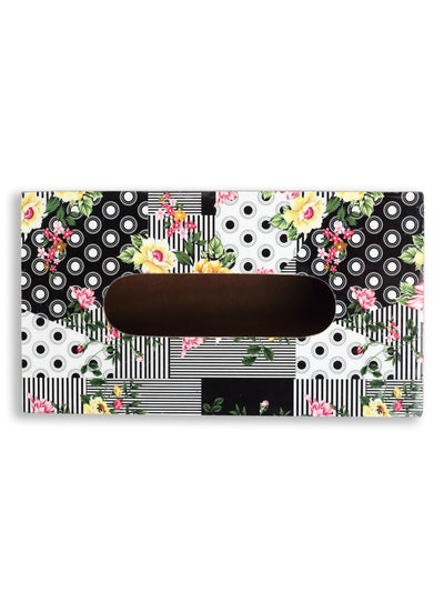 Multicolor Floral Patterned Wooden Tissue Box Holder
