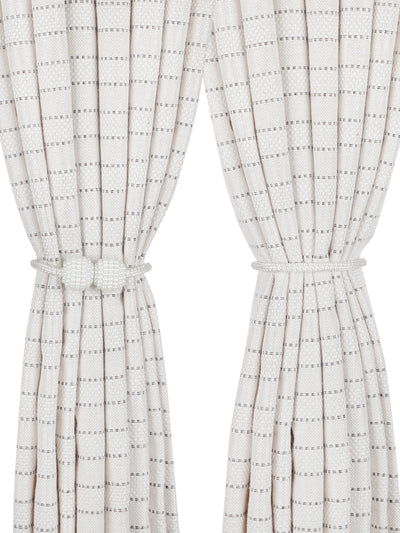 White Polyester Magnetic Set of 2 Magnetic Curtains Tieback