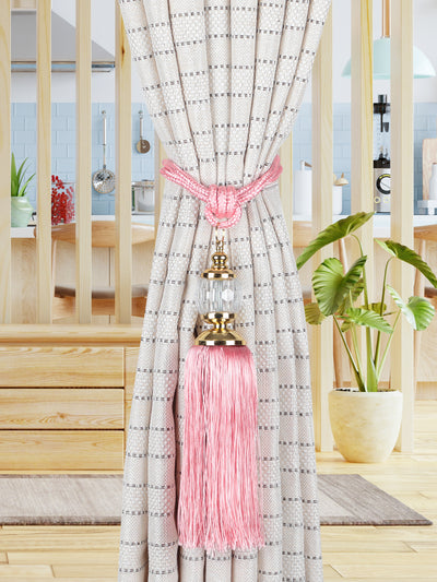 Decorative Curtain Tiebacks Tassel - Set of 2, 23 Inch, Pink
