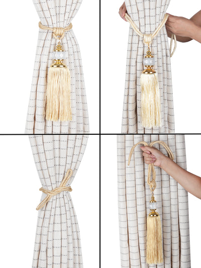 Decorative Curtain Tiebacks Tassel - Set of 2, 23 Inch, Gold