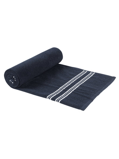 Dark Blue Solid Patterned Cotton Towel