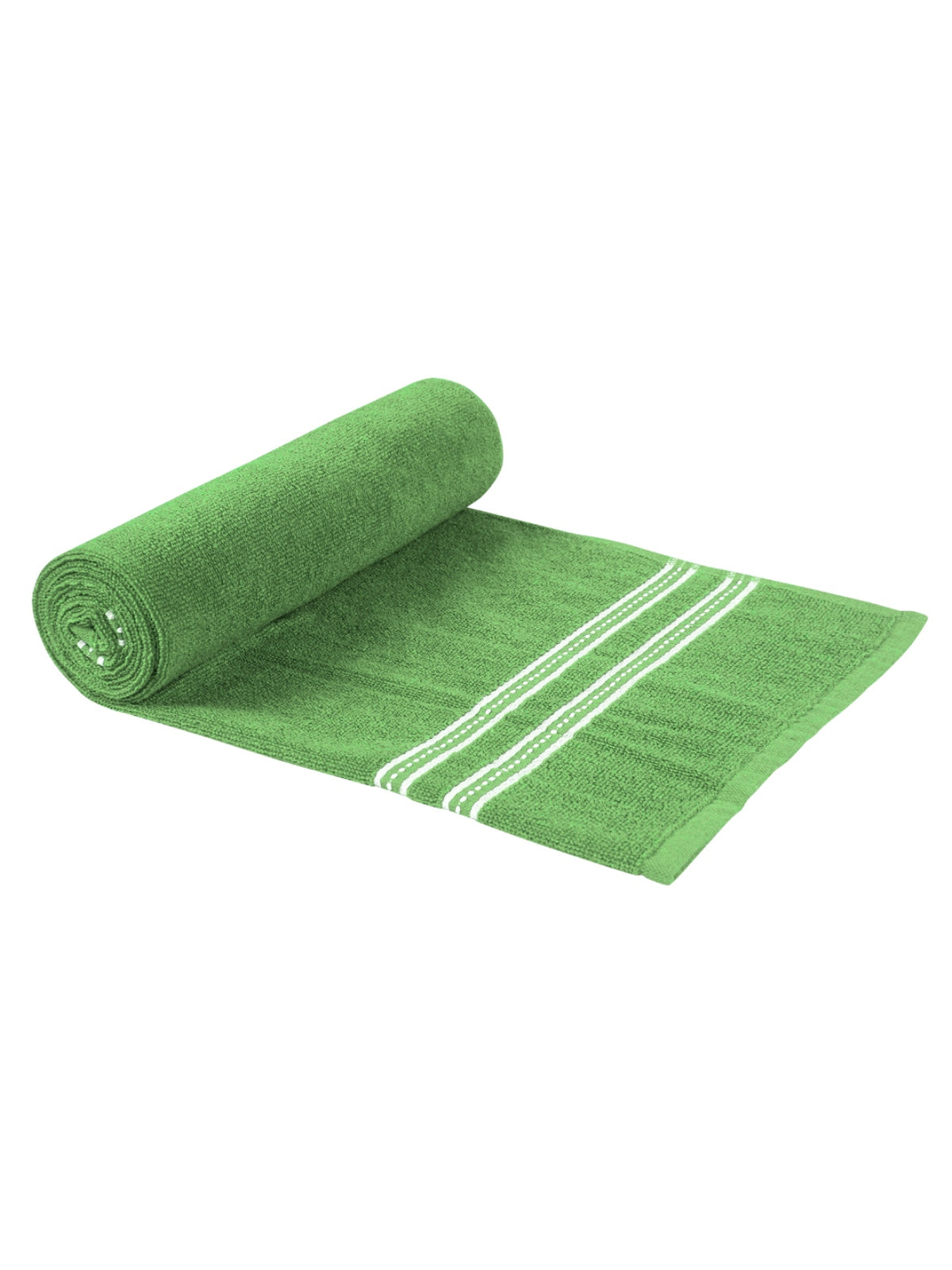 Green Solid Patterned Cotton Towel