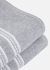 Silver Solid Patterned Cotton Towel