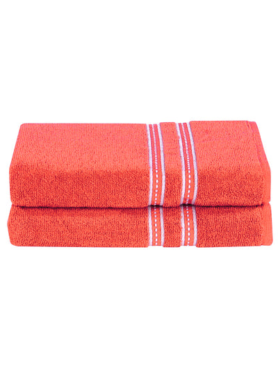 Coral Orange 400 GSM Cotton Pack of 2