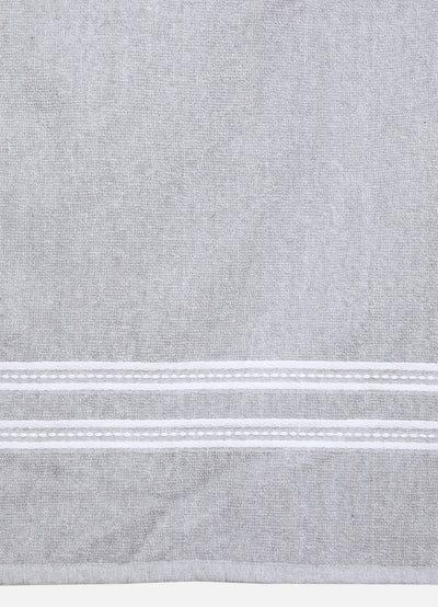 Set of 2 Silver Solid Cotton Towels