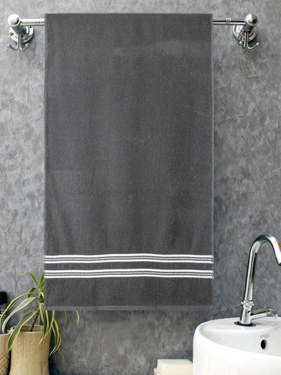 Set of 2 Pink & Grey Solid Cotton Towels