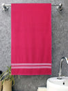 Set of 2 Pink & Coffee Brown Solid Cotton Towels