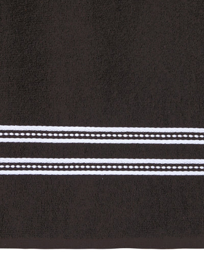 Set of 2 Pink & Coffee Brown Solid Cotton Towels