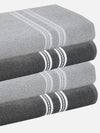 Set of 4 Silver & Grey Solid Cotton Towels