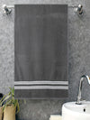 Set of 4 Silver & Grey Solid Cotton Towels