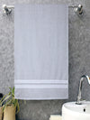 Set of 4 Silver & Grey Solid Cotton Towels