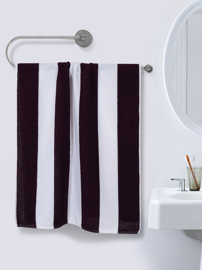 Purple Stripes Patterned Microfiber Towel