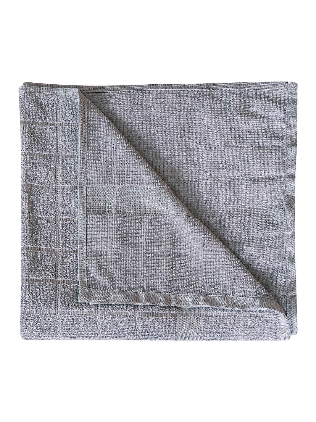 Silver Checks Patterned Microfiber Towel