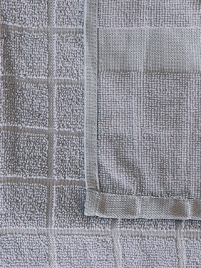 Silver Checks Patterned Microfiber Towel