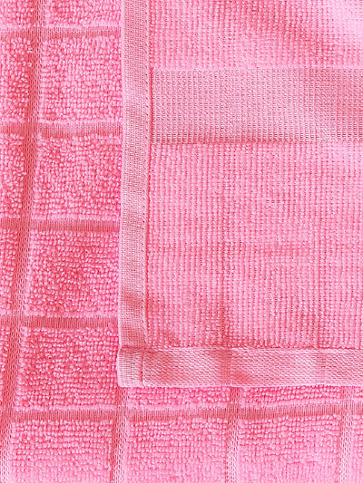 Pink Checks Patterned Microfiber Towel