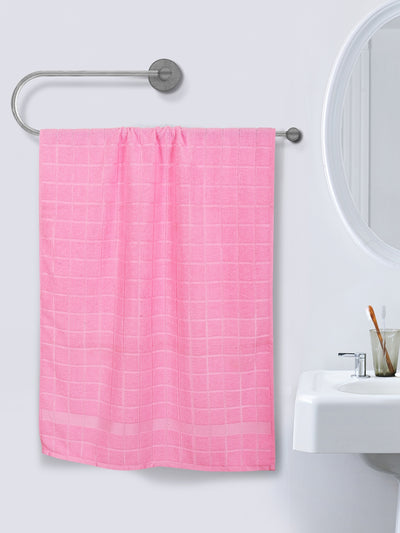 Pink Checks Patterned Microfiber Towel