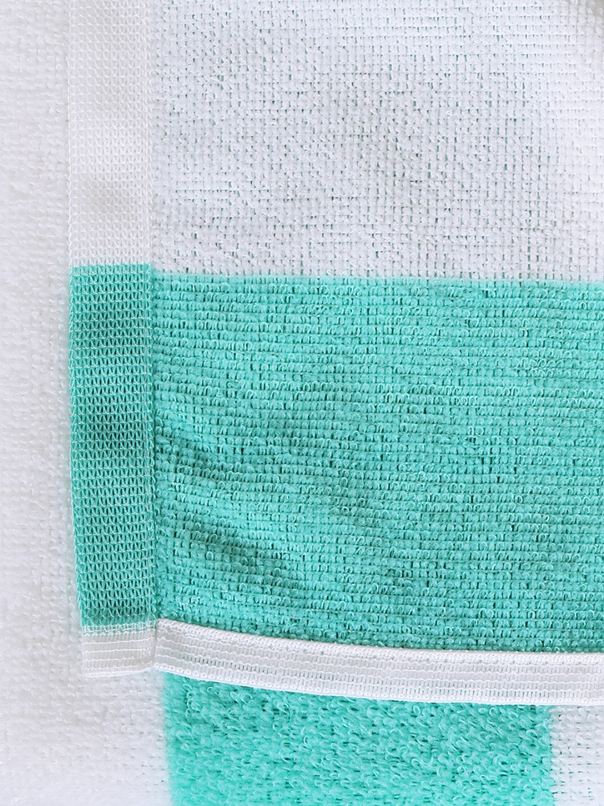Set of 2 Green & White Stripes Microfiber Towels