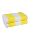 Set of 2 Yellow & White Stripes Microfiber Towels