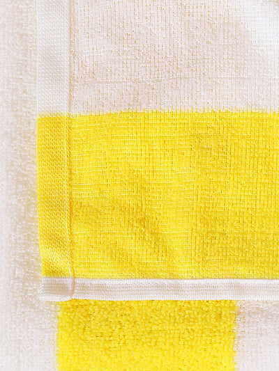 Set of 2 Yellow & White Stripes Microfiber Towels