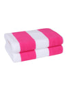 Set of 2 Pink & White Stripes Microfiber Towels