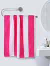 Set of 2 Pink & White Stripes Microfiber Towels