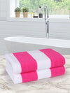 Set of 2 Pink & White Stripes Microfiber Towels