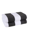 Set of 2 Grey & White Stripes Microfiber Towels