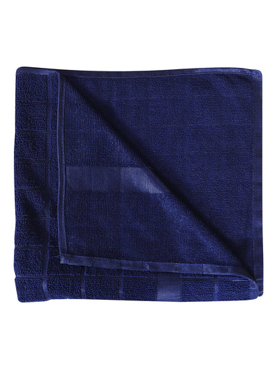 Set of 2 Navy Blue Checks Microfiber Towels