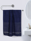 Set of 2 Navy Blue Checks Microfiber Towels