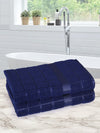 Set of 2 Navy Blue Checks Microfiber Towels