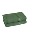 Set of 2 Green Solid Microfiber Towels