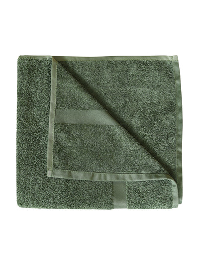 Set of 2 Green Solid Microfiber Towels