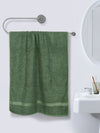 Set of 2 Green Solid Microfiber Towels