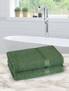 Set of 2 Green Solid Microfiber Towels